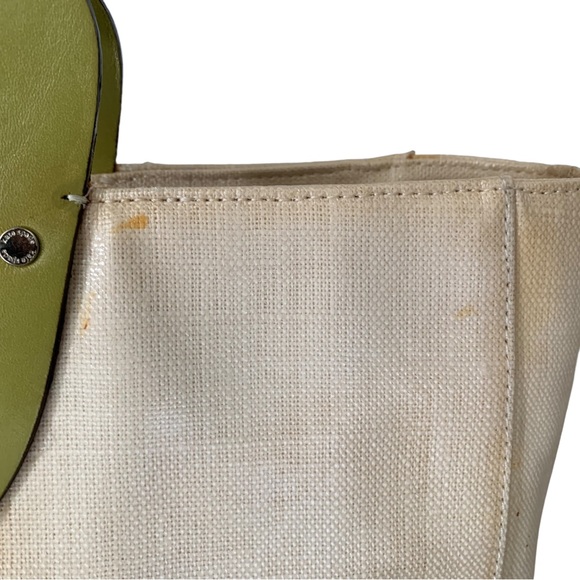 Vintage authentic Kate Spade waxed linen tote mod retro Rare - Picture 5 of 15